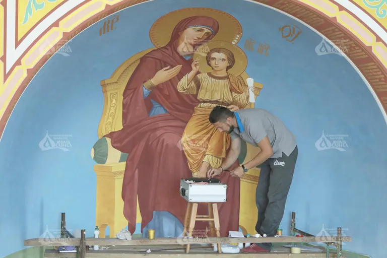 Розпис каплиці на честь ікони Божої Матері «Всецариця», с. Андрусіїв — фото 8